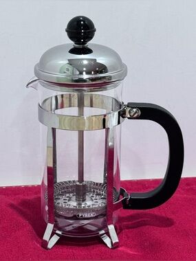 Vintage Pyrex Glass French Press Single Serve Coffee Maker Small 12 fl oz 1 Cup